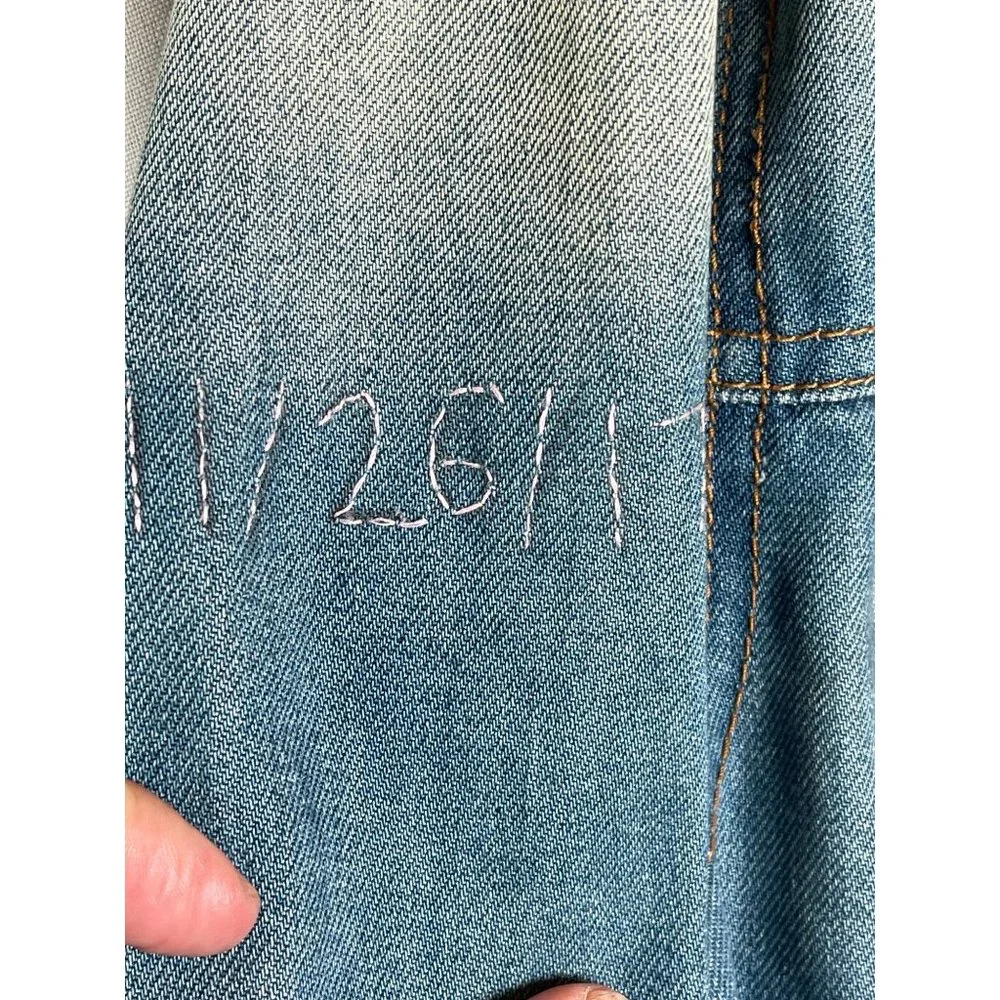 Gypsy Warrior UCLA Denim Jacket Stonewash Blue UCLA Spell Out Women Size OS - Picture 3 of 5
